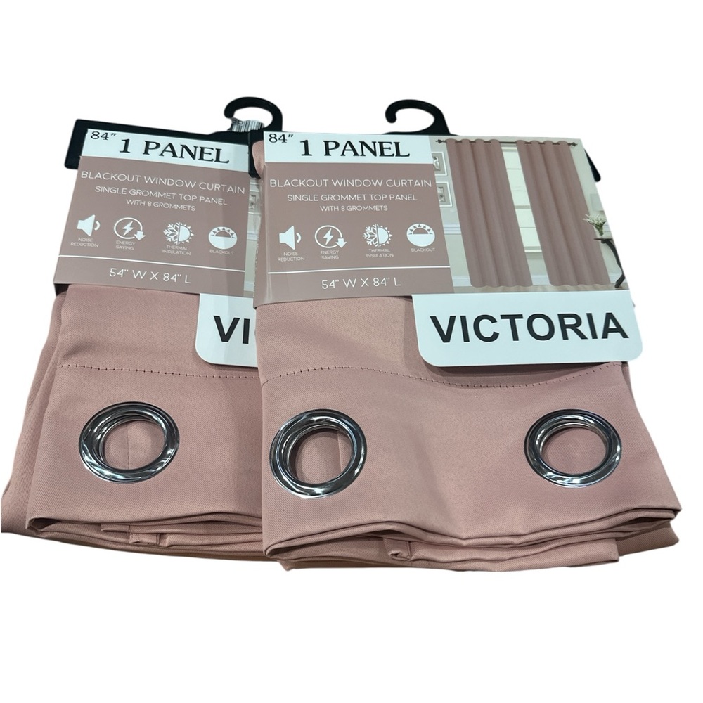 Blackout‎ Window Curtain Panel Set with Grommets - Blush Pink 54 X 84